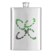 Happy St Patrick 4-leaf Clover Flask Heupfles (Voorkant)