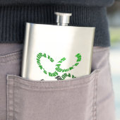 Happy St Patrick 4-leaf Clover Flask Heupfles (Voorbeeld)