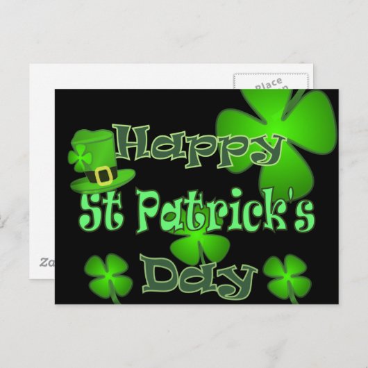 Happy St Patrick Day Briefkaart (Voorkant / Achterkant)