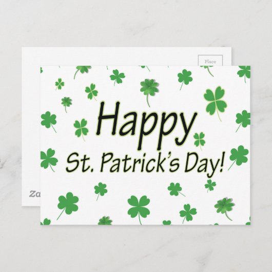 Happy St Patrick Day Briefkaart (Voorkant / Achterkant)