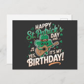 Happy St Patrick Day en ja, het is mijn verjaardag Briefkaart (Voorkant / Achterkant)