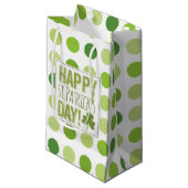 Happy St. Patrick Day Green Dotted Gift Bag Klein Cadeauzakje (Voorkant Gekanteld)