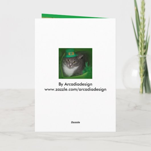 Happy St.Patrick Day kaart met kat (Achterkant)