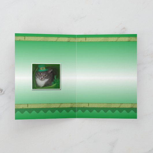 Happy St.Patrick Day kaart met kat (Binnen)