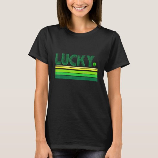Happy St Patrick Day Retro Lucky Shamrock T-shirt (Voorkant)
