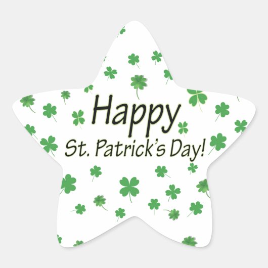 Happy St Patrick Day Ster Sticker (Voorkant)