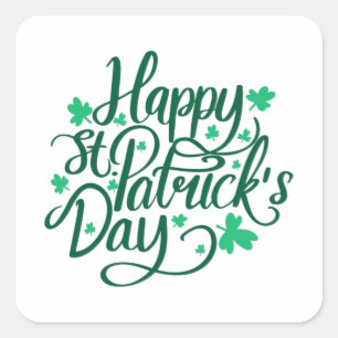 Happy St Patrick Day Vierkante Sticker