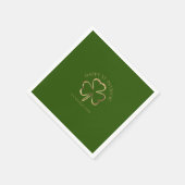 Happy St. Patrick Green en Gold Clover Shamrock Servet (Hoek)