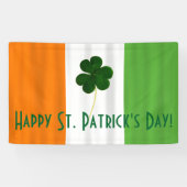 Happy St. Patrick Irish Colors Shamrock Banner (Horizontaal)