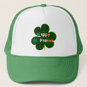 Happy St. Patrick Irish Flag Colors Shamrock Green Trucker Pet