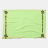 Happy St Patrick R4 bladeren Klaver Keukenhanddoek (Horizontaal)