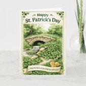 Happy St. Patrick’s Day Card – Green Shamrocks Kaart (Voorkant)