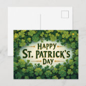 Happy St. Patrick’s Day Clover Art Briefkaart (Voorkant / Achterkant)