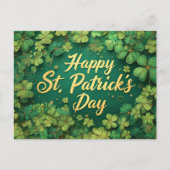 Happy St. Patrick’s Day Clover Design Briefkaart (Voorkant)