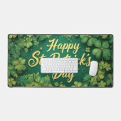 Happy St. Patrick’s Day Clover Design Bureaumat (Keyboard & Muis)