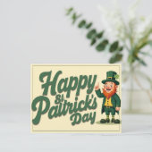 Happy St. Patrick’s Day Cute Leprechaun Briefkaart (Staand voorkant)
