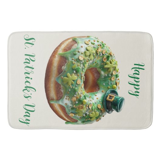 Happy St. Patrick’s Day Donut with Leprechaun Hat Badmat (Voorkant)