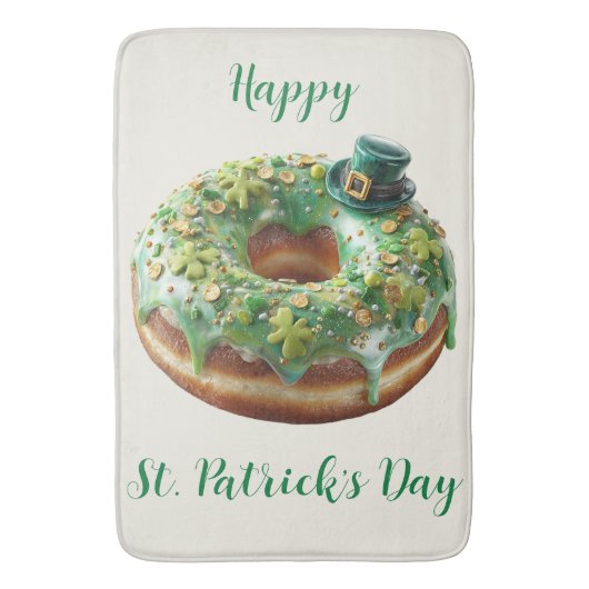 Happy St. Patrick’s Day Donut with Leprechaun Hat Badmat (Voorkant Verticaal)