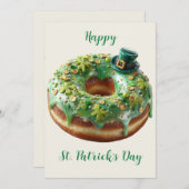 Happy St. Patrick’s Day Donut with Leprechaun Hat Kaart (Voorkant / Achterkant)