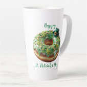 Happy St. Patrick’s Day Donut with Leprechaun Hat Latte Mok (Rechterhoek)