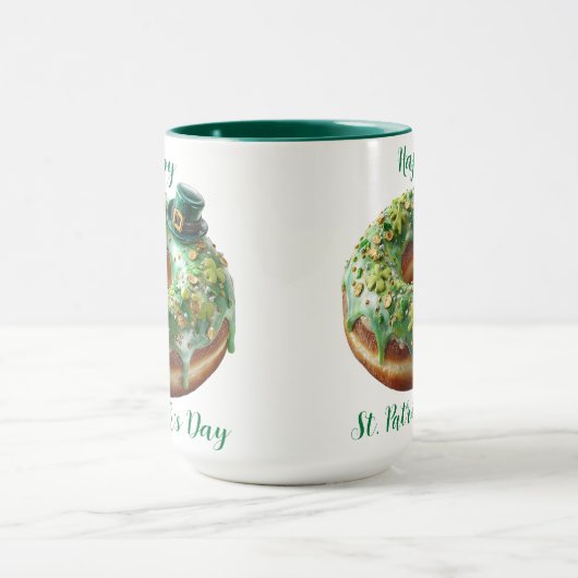 Happy St. Patrick’s Day Donut with Leprechaun Hat Mok (Midden)