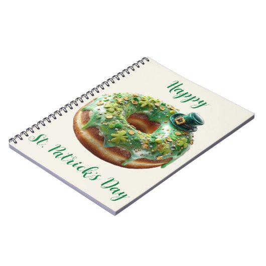 Happy St. Patrick’s Day Donut with Leprechaun Hat Notitieboek (Linkerzijde)