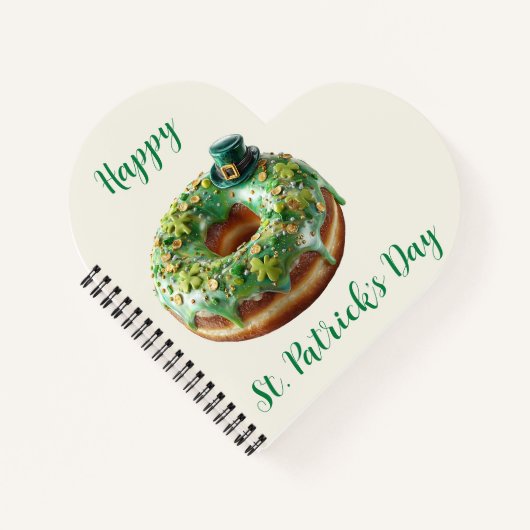 Happy St. Patrick’s Day Donut with Leprechaun Hat Notitieboek (Voorkant)