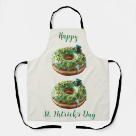 Happy St. Patrick’s Day Donut with Leprechaun Hat Schort