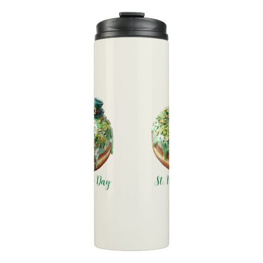 Happy St. Patrick’s Day Donut with Leprechaun Hat Thermosbeker (Voorkant)