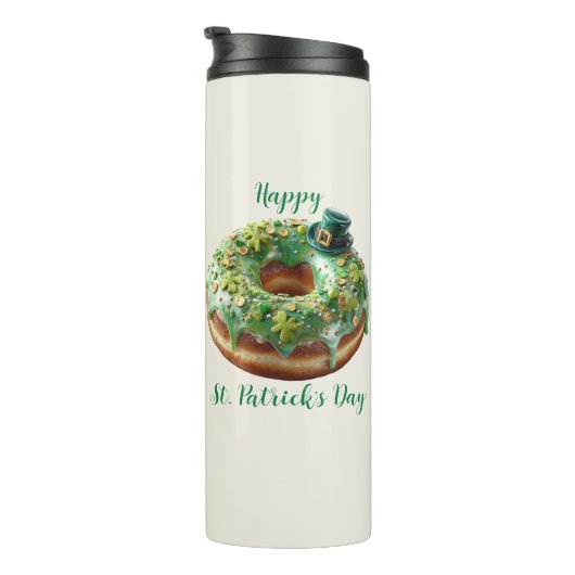 Happy St. Patrick’s Day Donut with Leprechaun Hat Thermosbeker (Geroteerd rechts)
