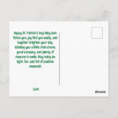 Happy St. Patrick’s Day Elegant Shamrock Briefkaart (Achterkant)