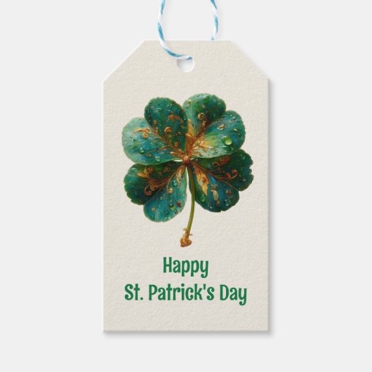 Happy St. Patrick’s Day Elegant Shamrock Cadeaulabel (Voorkant)