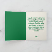Happy St. Patrick’s Day Elegant Shamrock Kaart (Binnen)