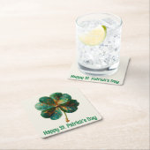 Happy St. Patrick’s Day Elegant Shamrock Kartonnen Onderzetters (Insitu)