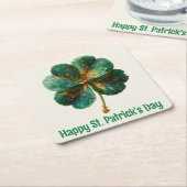 Happy St. Patrick’s Day Elegant Shamrock Kartonnen Onderzetters (Schuin)