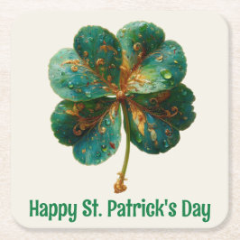 Happy St. Patrick’s Day Elegant Shamrock Kartonnen Onderzetters