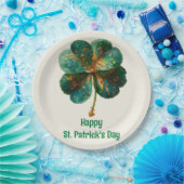 Happy St. Patrick’s Day Elegant Shamrock Papieren Bordje (Feest)