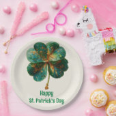 Happy St. Patrick’s Day Elegant Shamrock Papieren Bordje (Feest)