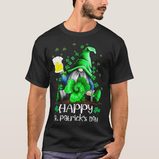 Happy St Patrick s Day Gnome Tie Dye Shamrock T-shirt (Voorkant)