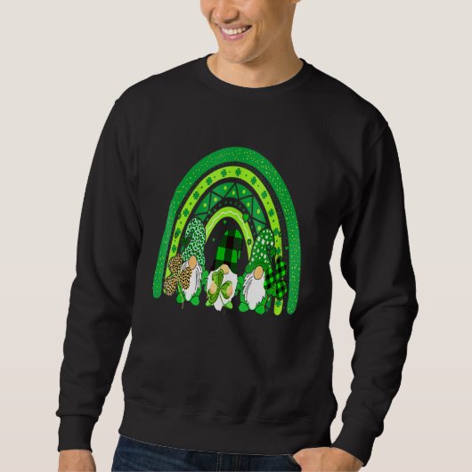 Happy St Patrick S Day Gnomes Rainbow Lucky Clover Trui (Voorkant)
