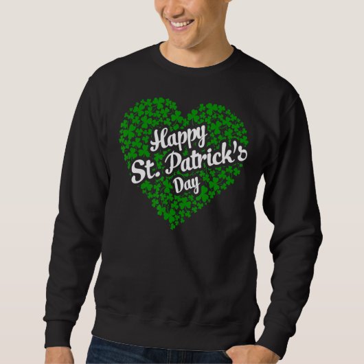 Happy St Patrick S Day Irish Clover Shamrock Lepre Trui (Voorkant)