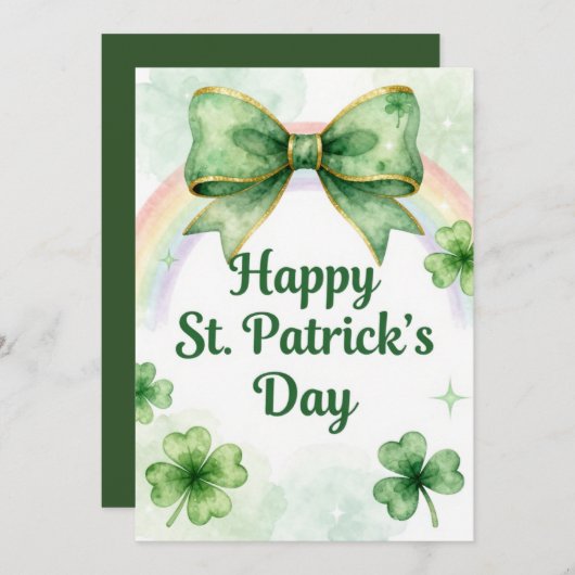 Happy St Patrick’s Day Irish Greeting Card Feestdagenkaart (Voorkant / Achterkant)