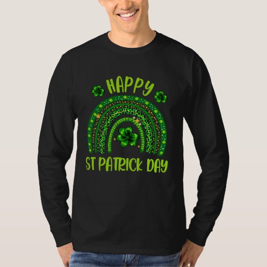 Happy St Patrick s Day Lucky Shamrocks Rainbow Cel T-shirt (Voorkant)
