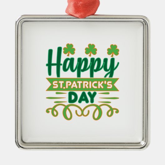 Happy ST Patrick S Day Metalen Ornament (Voorkant)