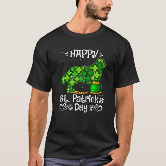 Happy St Patrick S Day Newfoundland Dogs Shamrock T-shirt (Voorkant)