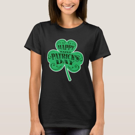 Happy St Patrick s Day Shamrock Catholic Saint Pat T-shirt (Voorkant)