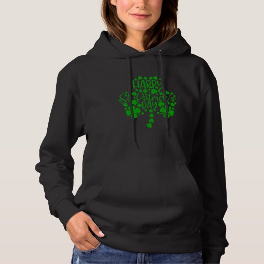 Happy St Patrick S Day Shamrock Clover Mannen Wome Hoodie (Voorkant)