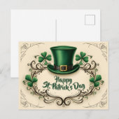 Happy St. Patrick’s Day Shamrock Design Briefkaart (Voorkant / Achterkant)