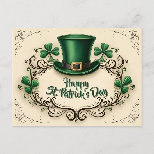 Happy St. Patrick’s Day Shamrock Design Briefkaart (Voorkant)