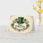 Happy St. Patrick’s Day Shamrock Design Kaart (Gele Bloem)